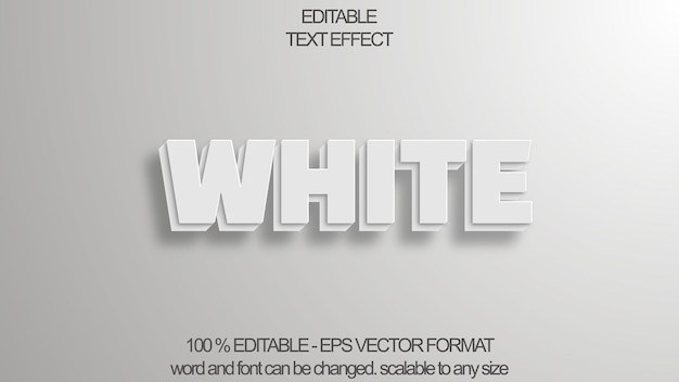 Editable 3D White Text Effect