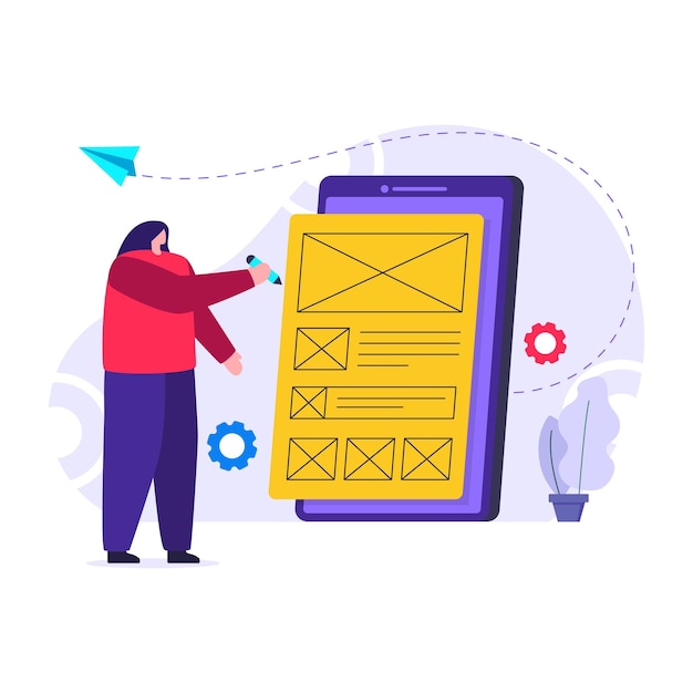 Editable flat illustration of prototype tools