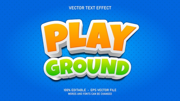 editable playground vector text effect