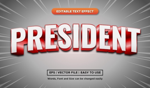 editable presidential text effect blush blue 3d style