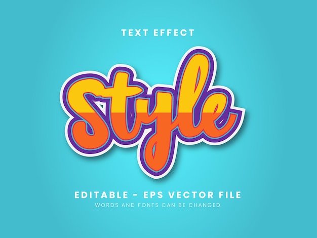 editable style full color text effect