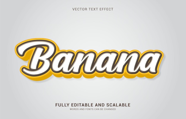 editable text effect banana style can be use to make title