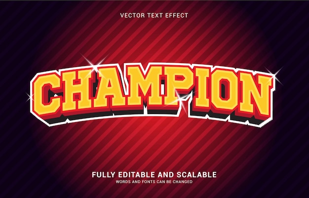 editable text effect, champion style can be use to make title