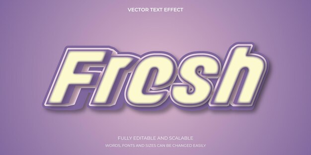 editable text effect fresh, 3d font style