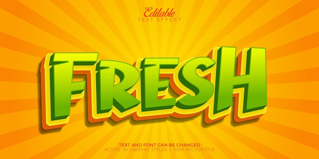 editable text effect fresh theme vector file