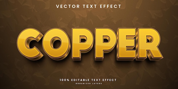 Editable text effect in copper style