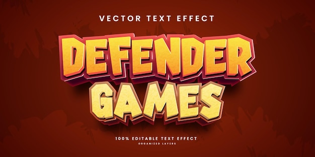 editable text effect in defender games style  