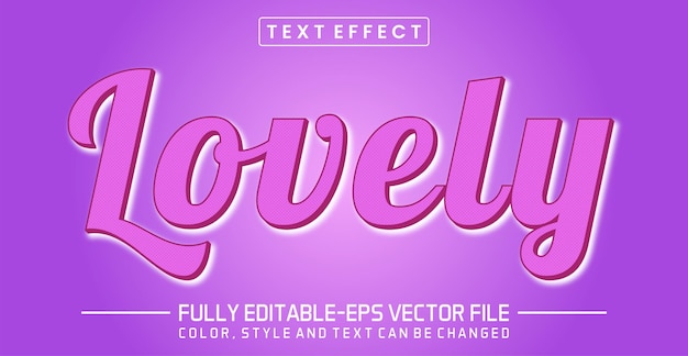 Editable text effect in Lovely style