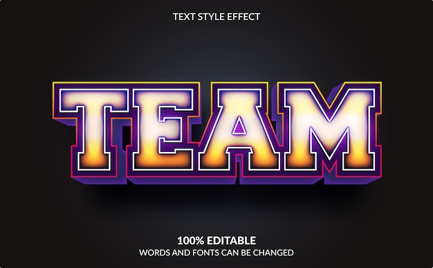 Editable Text Effect isolated on black