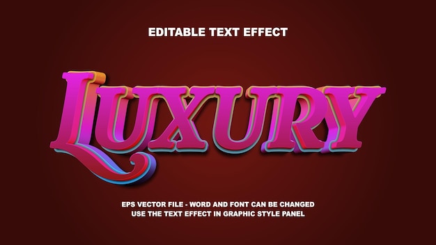 editable text effect luxury 3d vector template