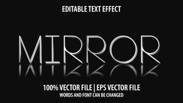 Editable text effect modern 3d MIRROR and minimal font style