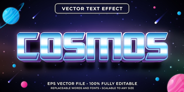Editable text effect - outer space cosmic style