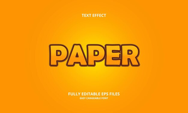 Editable text effect paper title style