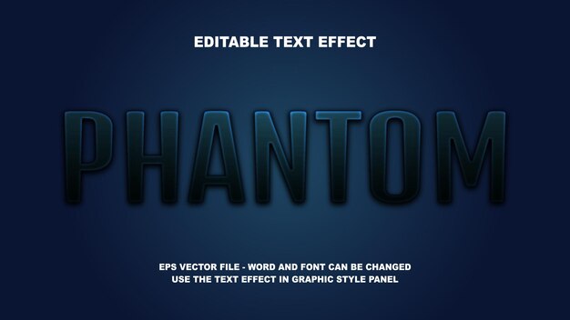 editable text effect phantom 3d vector template