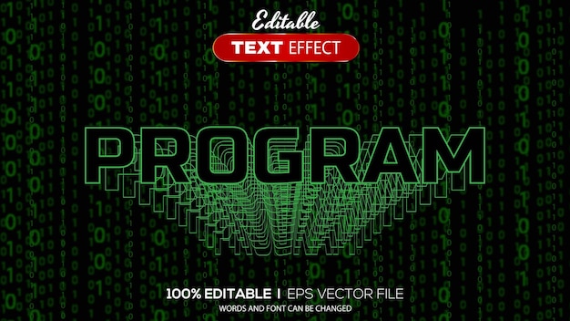 editable text effect program theme