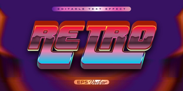 Editable text effect quality retro