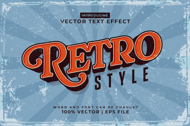 Editable text effect Retro 3d style premium vector