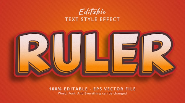 editable text effect, ruler text on firm color style effect