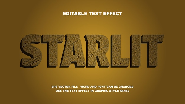 Editable Text Effect Starlit 3D Vector Template