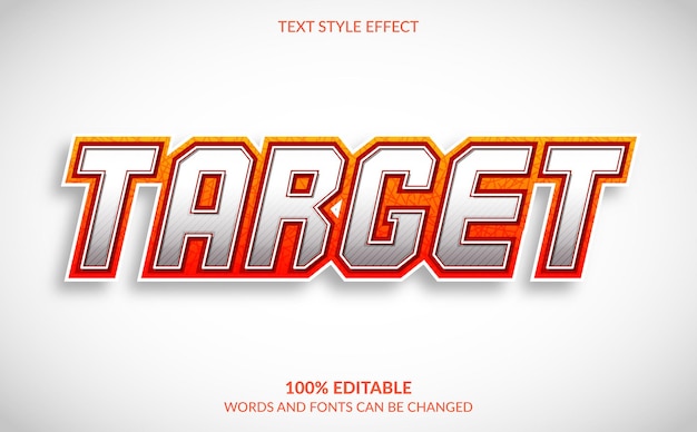 Editable text effect, Target text style