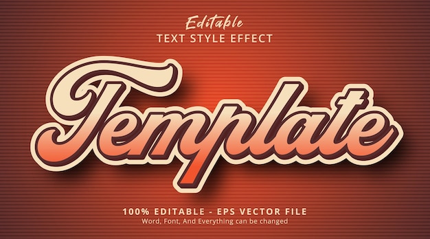 editable text effect, template text on sticker style effect