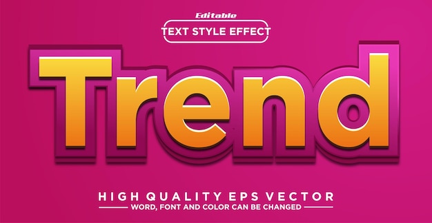 Editable text effect Trend text effect