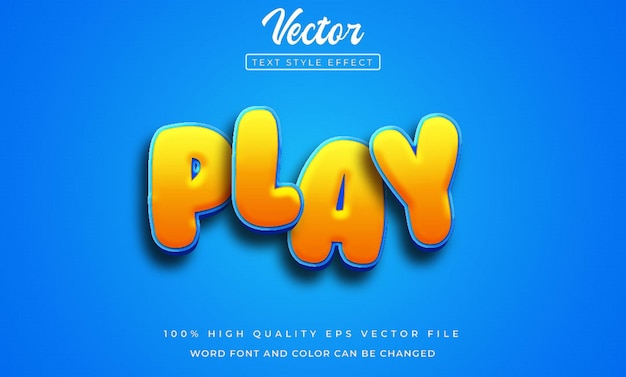 Editable text play template 3d style
