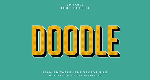 Editable text style effect Doodle text style theme