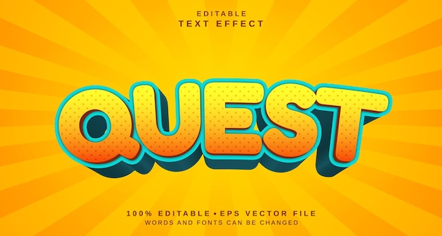 Editable text style effect Quest text style theme