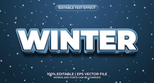 editable text style effect - winter text style theme. winter - editable text effect, font style