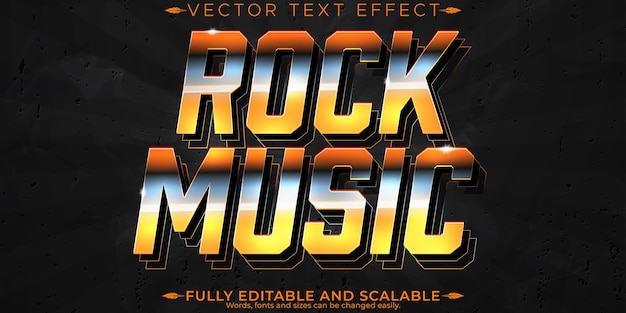 Editable vintage music text effect retro 70s and 80s text style