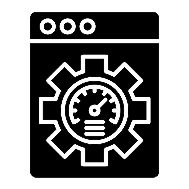 Efficiency Glyph Solid Black Illustration
