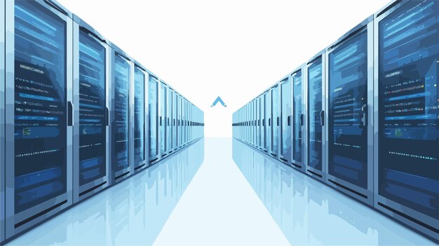 efficient data center technology for centralized operations wide angle composition