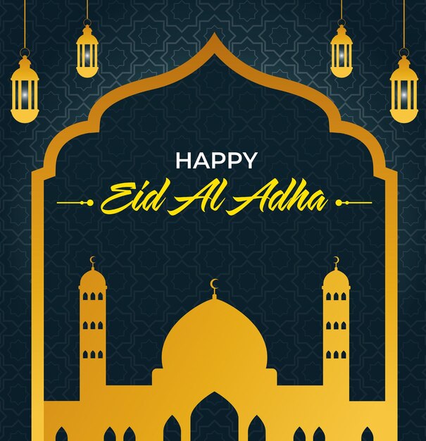 Eid Al Adha design vector with Islamic theme