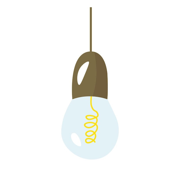 electric cartoon doodle lamp illustration in blue color isolated light lamp for print or sticker