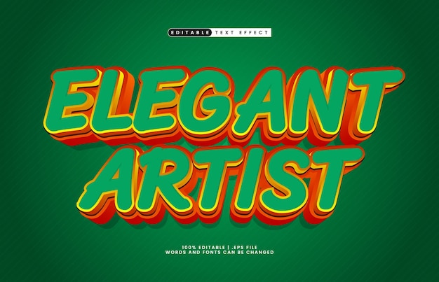 elegant artist editable text effect with a art and good text style