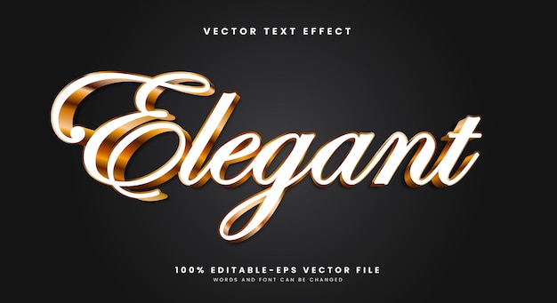 elegant gold script 3d editable text effect template