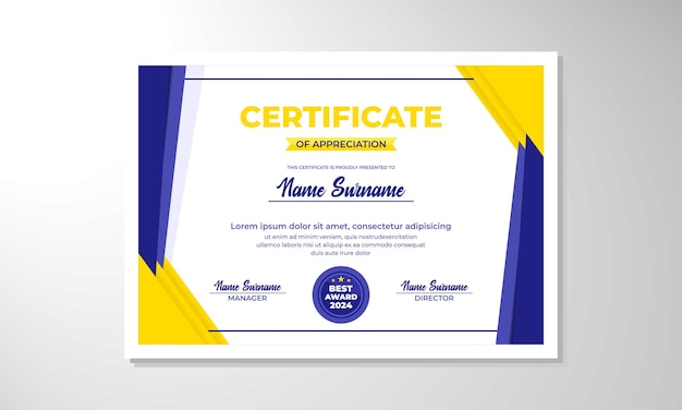 elegant gradient certificate design template