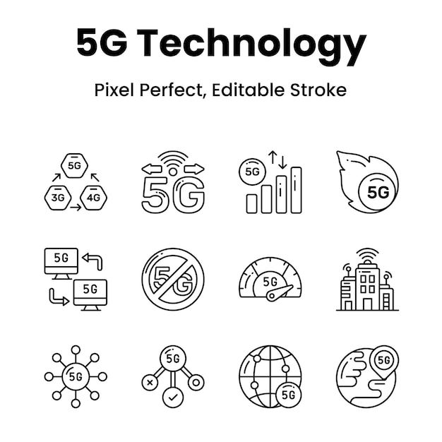 elevate your design game with our 5g network icons infuse your projects with a futuristic touch