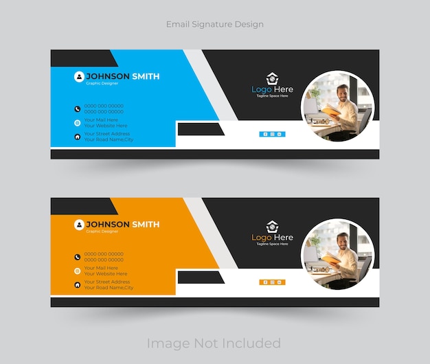 email signature design and email footer personal social media cover template