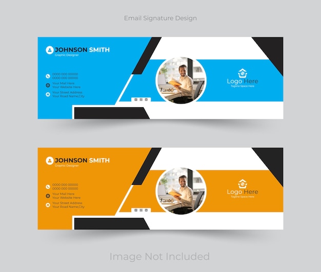 email signature template or email footer and personal social media cover design