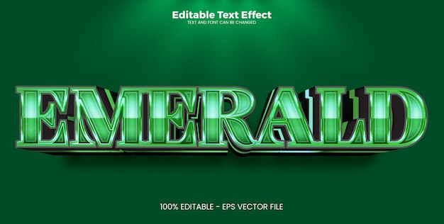 Emerald editable text effect in modern trend style