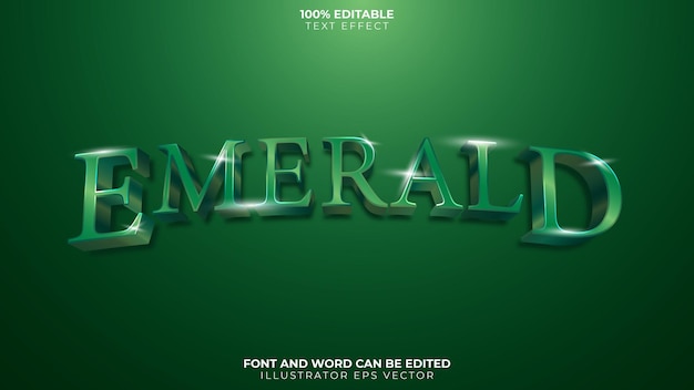 Emerald Text Effect Full Editable Green Shiny Gem