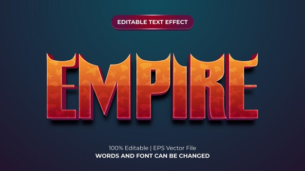Empire editable 3d text effect Premium Vector