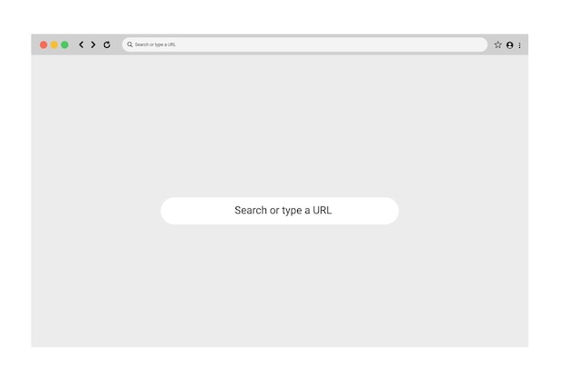 Empty browser window showing the search bar ready for a new search or URL entry