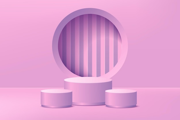 empty purple 3D podium design for product template