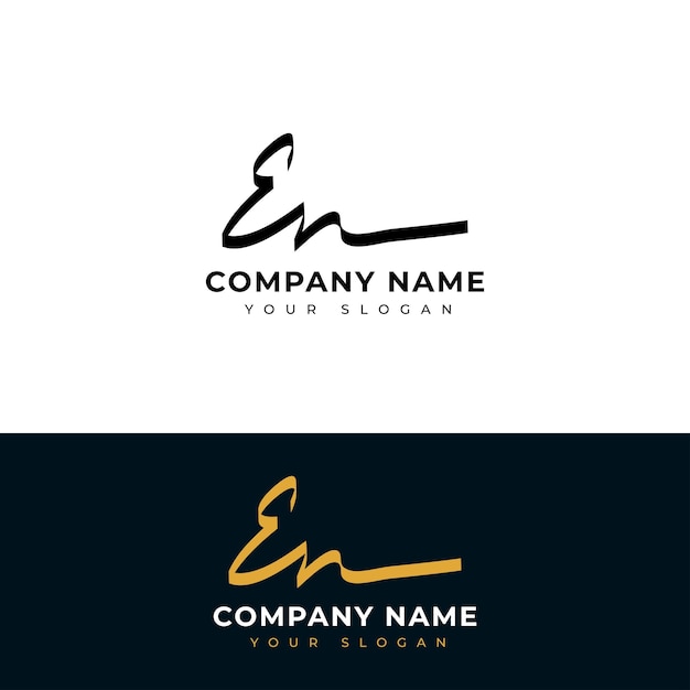 En Initial signatur logo vektor design