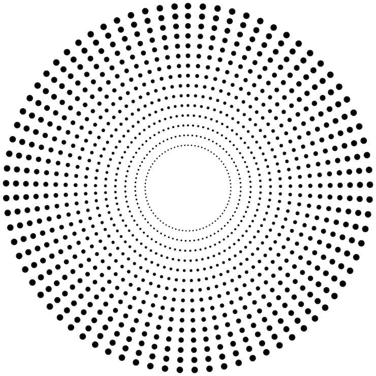 Vektor en svart og hvit illustrasjon av en sirkel, fantastisk design av halftone vektor-illustrasjon