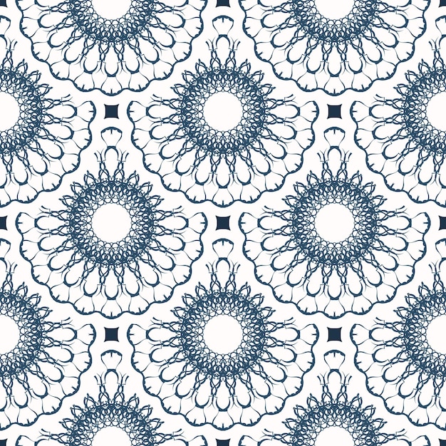 Endless background with retro patterns Background with white and blue color Good for prints Veil illustration