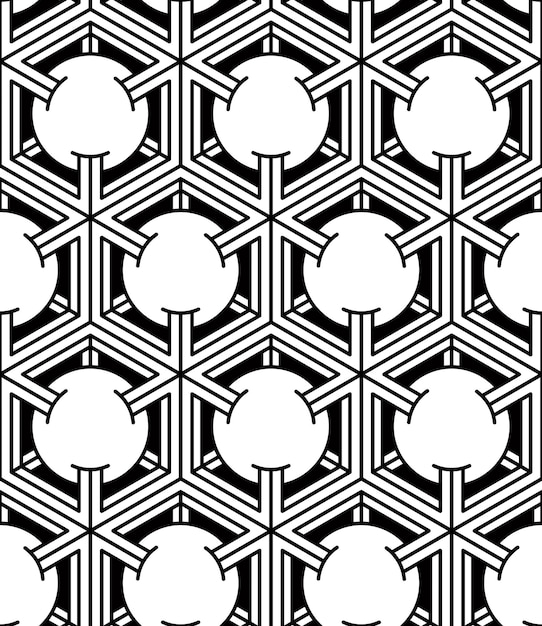 endless monochrome symmetric pattern, graphic design. geometric intertwine optical composition.